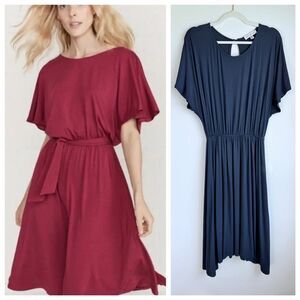 Amour Vert Vivian Flutter Short Sleeve Elastic Waist Modal Dress in Navy Size XS